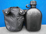 Фляга армійська "US Army bottle" 1 л пластикова в чохлі, чорна. Німеччина Макс Фукс., фото 6