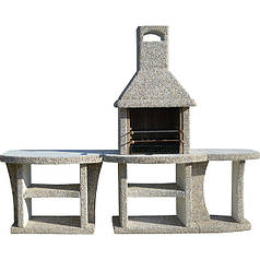 Камін барбекю вуличний "Каїр" з маленьким і великим столом