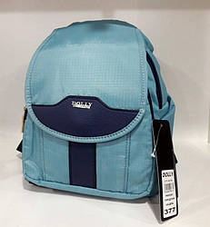 Рюкзак жіночий маленький тканинний модний міський Dolly 377 з кишенями 24х30х15 см бірюзовий