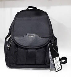Рюкзак жіночий тканинний чорний маленький міський молодіжний модний з кишенями Dolly 377 24х30х15 см