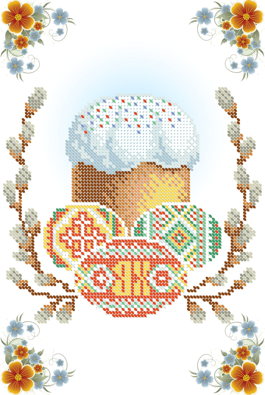 Вишивка бісером СЗР 4231 Серветка великодній формат А4