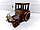 Чоловічий подарунковий дерев'яний міні-бар ручної роботи Трактор, сувенір з чарками і бочкою, фото 3