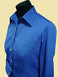 Жіноча блузка на довгий рукав синього кольору, фото 5