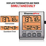 Термометр для м'яса ThermoPro TP-16S (-10°C до 300°C) з таймером, магнітом і підсвічуванням, фото 5