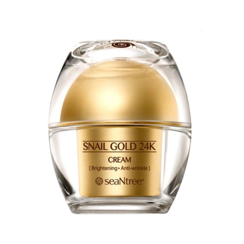 Поживний крем для очей з золотом і равликовим муцином Seantree Snail Gold 24K Eye Cream 30 г, фото 1