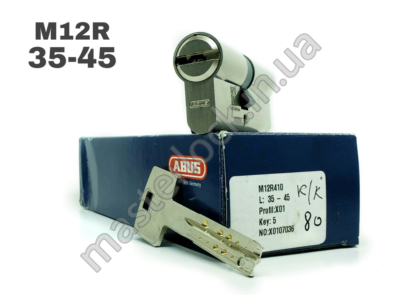 Циліндр ABUS M12R 80мм 35-45 ключ-ключ