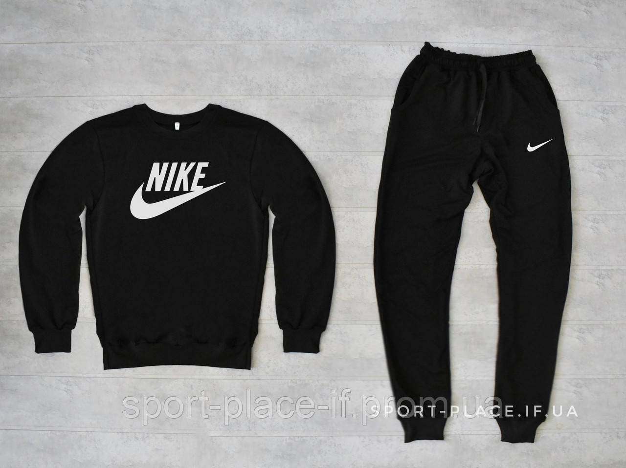 Чоловічий спортивний костюм Nike (Найк) чорний , світшот штани (толстовка худі лонгслив)