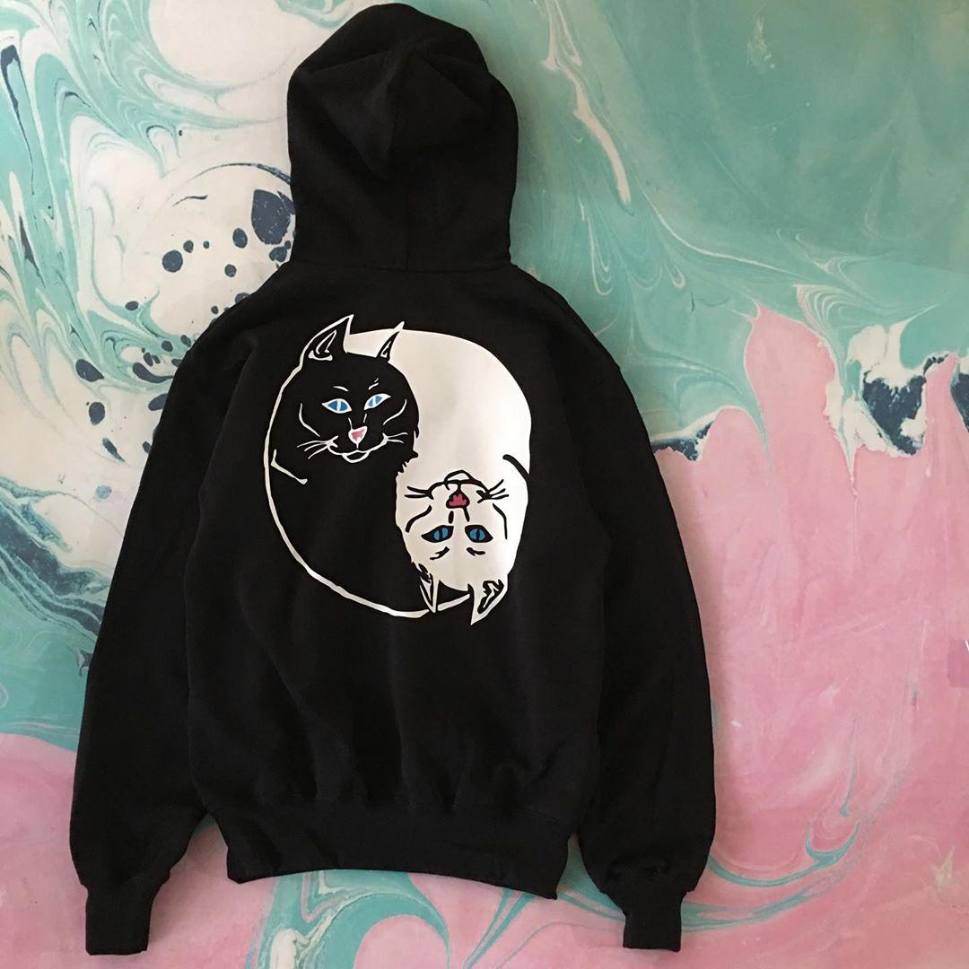 Толстовка чорна RipNDip інь янь | худі ріпндіп | кенгурушка XS