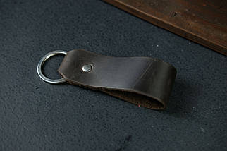 Брелок №2 "Петелька" з натуральної шкіри колір Шоколад, фото 2