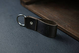 Брелок №2 "Петелька" з натуральної шкіри колір Шоколад, фото 3