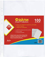 Файли KLERK А4 40 мкм прозорі глянцеві 100 шт (Я14303_KL0040)