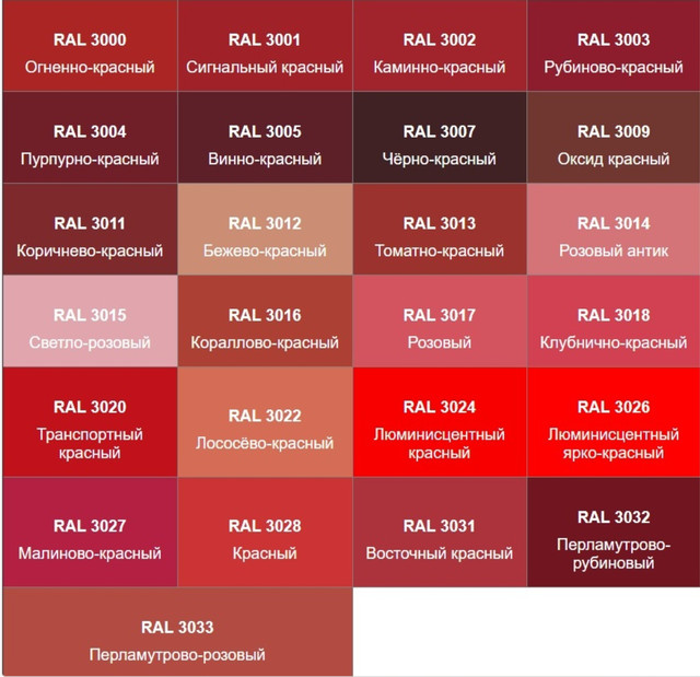 Красные тона