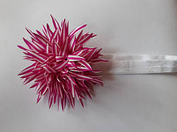 Пов'язка малинова дитяча з квіткою - розмір квітки близько 9 см, окружність 34-46см