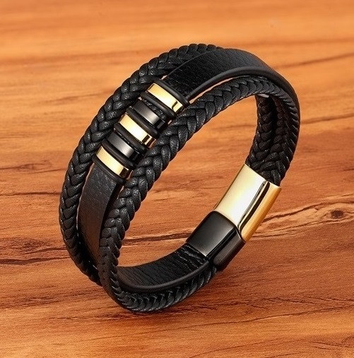 Браслет чоловічий шкіряний на руку, фото 1