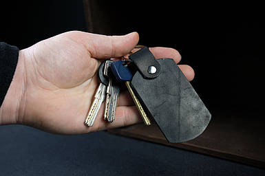 Брелок №4 ремінна шкіра колір Чорний