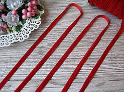 Стрічка оксамитова червона, завширшки 1 см