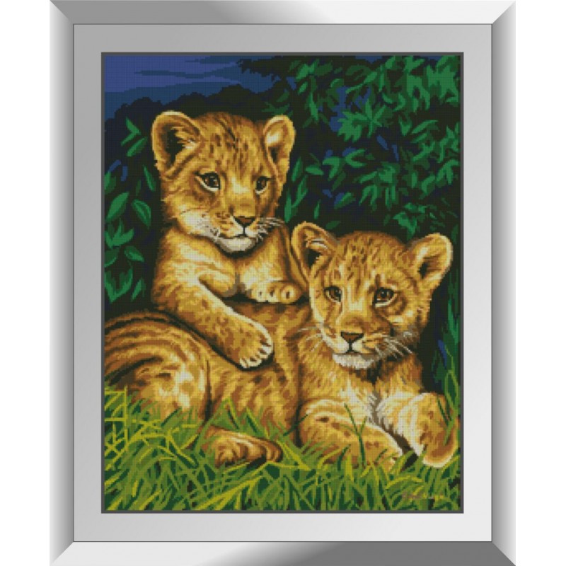 Набір алмазної мозаїки Тигренята Dream Art 31225 (54 x 69 см), фото 1