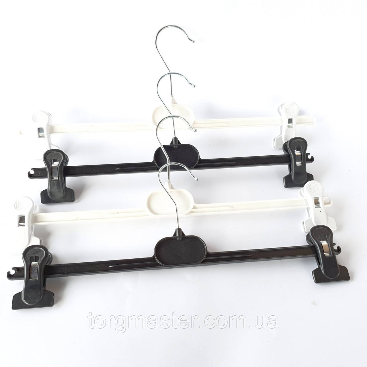Вешалки плечики пластиковые Черные, Белые с прищепкой, 40см (ID ...