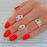 Жіночі сережки зі срібла 925 проби з золотими пластинами 375 проби "Дарсі", фото 2