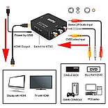 Конвертер відеосигналу AV у HDMI чорний, фото 2