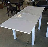 Стол обеденный МАРСЕЛЬ 90(+35+35)х70 белый- Белый -Стекло ультрабелое