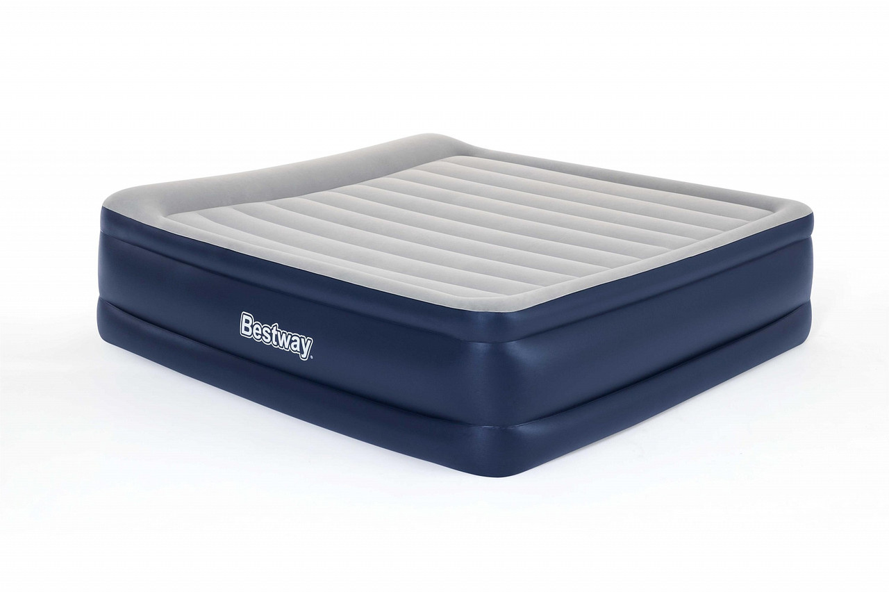 Надувне ліжко Tritech Airbed 203х193х56 см з підголівником, вбудований електронасос