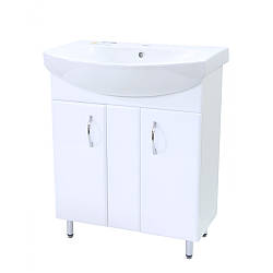 Тумба підлогова Лотос 70 біла з умивальником Лотос 70