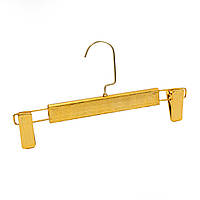Вішалки плічка пластикові в золоті з прищіпкою з оригінальним візерунком під дерево, 30 см