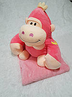 Іграшка подушка плед 3 в 1 Мавпа Pink