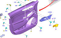 Панель отделки (карта) двери передней правой Ford Edge USA 2015- FT4Z5823942AE (темно-серая)