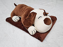 Іграшка подушка плед 3 в 1 Собака Chocolate