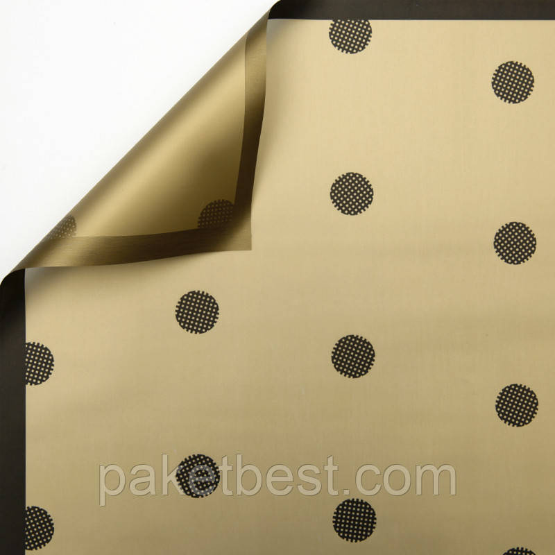 Калька для квітів (60х60 см) 20 штук "Горох" Золото