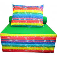 Безкаркасне крісло-ліжко мікс з принтом100-100-90 см Tia-sport