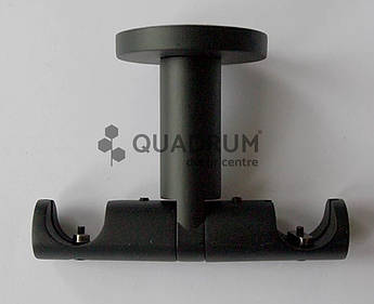 Тримач для карниза Стельовий універсальний 19мм+19мм чорний мат 19.20.11.429