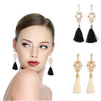 Жіночі сережки-пензлі чорні