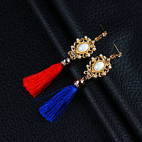 Жіночі сережки-пензля сині