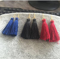 Жіночі сережки-пензля сині, чорні, добірні