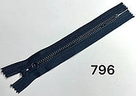 Блискавка кишенькова тракторна тип 5 "косий зуб" 1 бігунок 18 см колір темно-синій 796