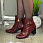 Жіночі бордові туфлі на невисокому каблуці, фото 3
