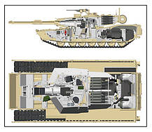 M1A1/ A2 Abrams w/ з повним інтер'єром 2 in 1 Збірна пластикова модель основого американського танка RFM 5007, фото 5