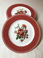 Набір тарілок 6 шт., червоні з малюнком, Великобританія, 20 см