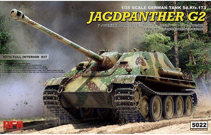 Jagdpanther G2 з повним інтер'єром і робочими траками. Збірна пластикова модель RFM RM-5022, фото 1