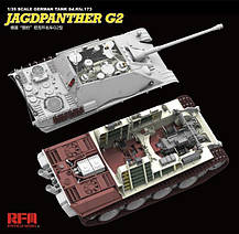 Jagdpanther G2 з повним інтер'єром і робочими траками. Збірна пластикова модель RFM RM-5022, фото 6
