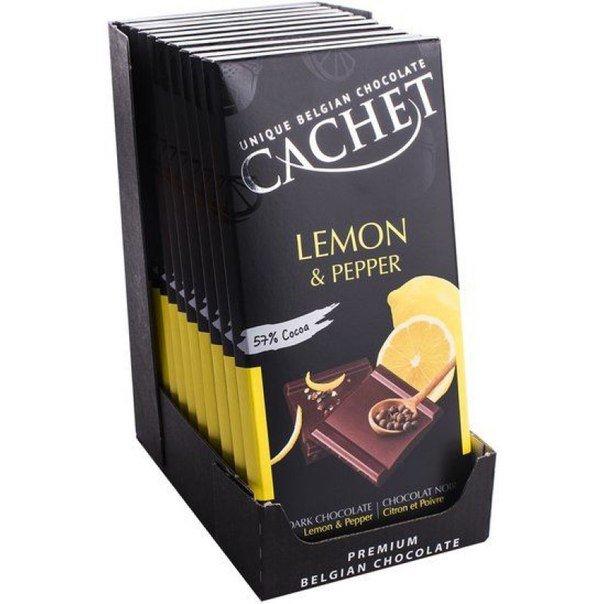 Шоколад Cachet з лимоном та перцем, 100г