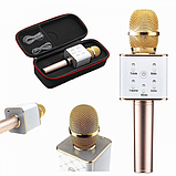 Беспроводной караоке микрофон с динамиками с чехлом Bluetooth USB Q7 Gold (iTMQ7G), фото 3