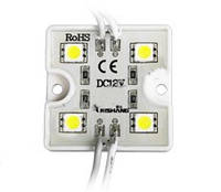 Світлодіодний модуль, 0,96W тепло-білий (60Lm) (Warm White 2700-3300K) SMD5050 LED (4 LED) IP65