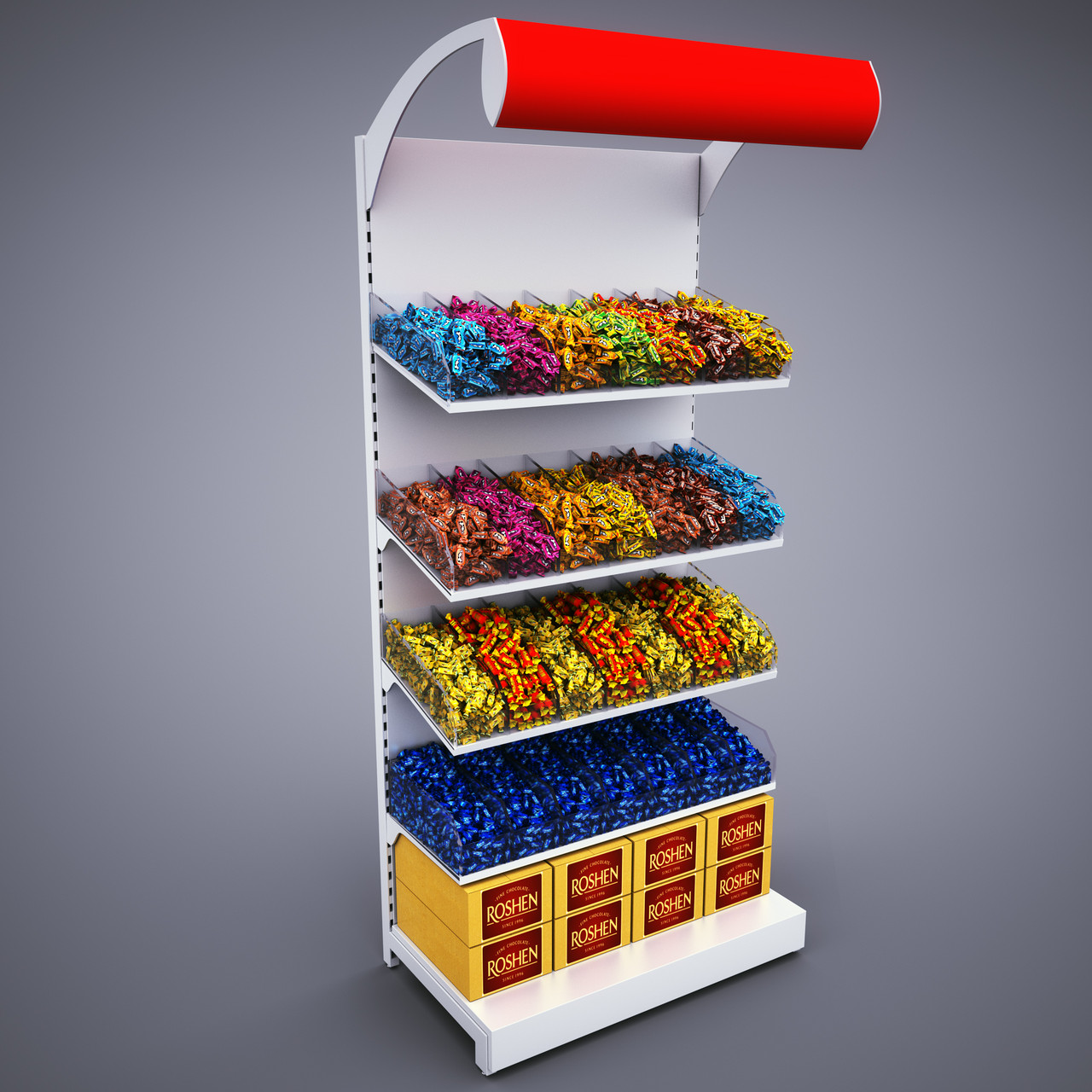 Торговий стелаж з перегородками для викладки товарів – GOLDISPLAY, фото 1