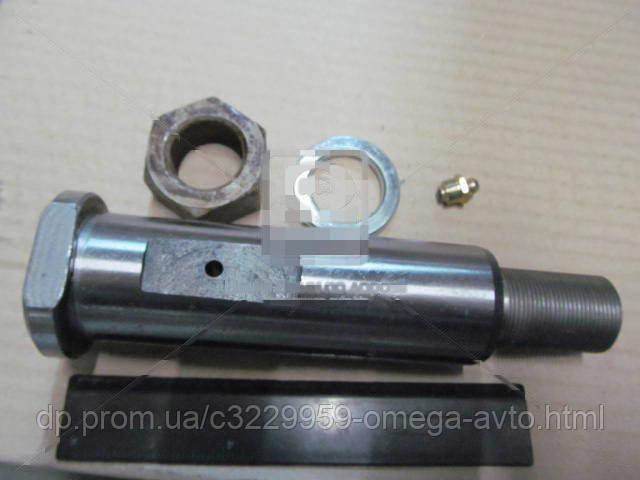 Палец ушка рессоры задней ЗИЛ 130 (белый) (в сборе с гайк+гров+маслен ...