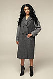 Жіноче пальто демісезонне В-1232 Вовна пальтова W7-8232, фото 6