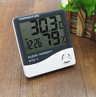 Цифровий термогігрометр AIRO HTC-1 (термометр: -10 °C~+50 °C; гігрометр: 10%-99%), годинник, будильник